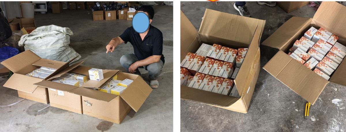 dan_hues's tweet photo. If you’re gonna buy supplements on Amazon, eBay or Walmart, at least get your tetanus booster first.

This is from a recent raid we arranged with Chinese police. A lot of brands you’d recognize also there getting faked. 

Remember, e-commerce giants don’t care about fraud. https://t.co/IktlEthAbq