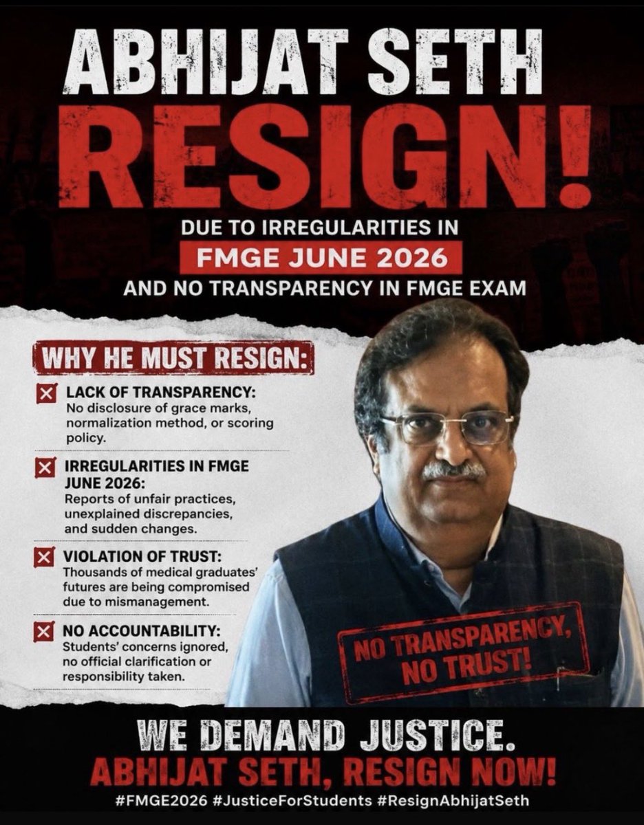 sunilbishnoi_5's tweet photo. All the FMGE’s have been cheated and no transparency has been declared by NBEMS due to the real irregularities which the @NBEMS_Official isn’t ready to show up as they know they are wrong. 
I request the respected authorities to take strict action and the FMG’s want the justice. https://t.co/ihrVW3LPGM