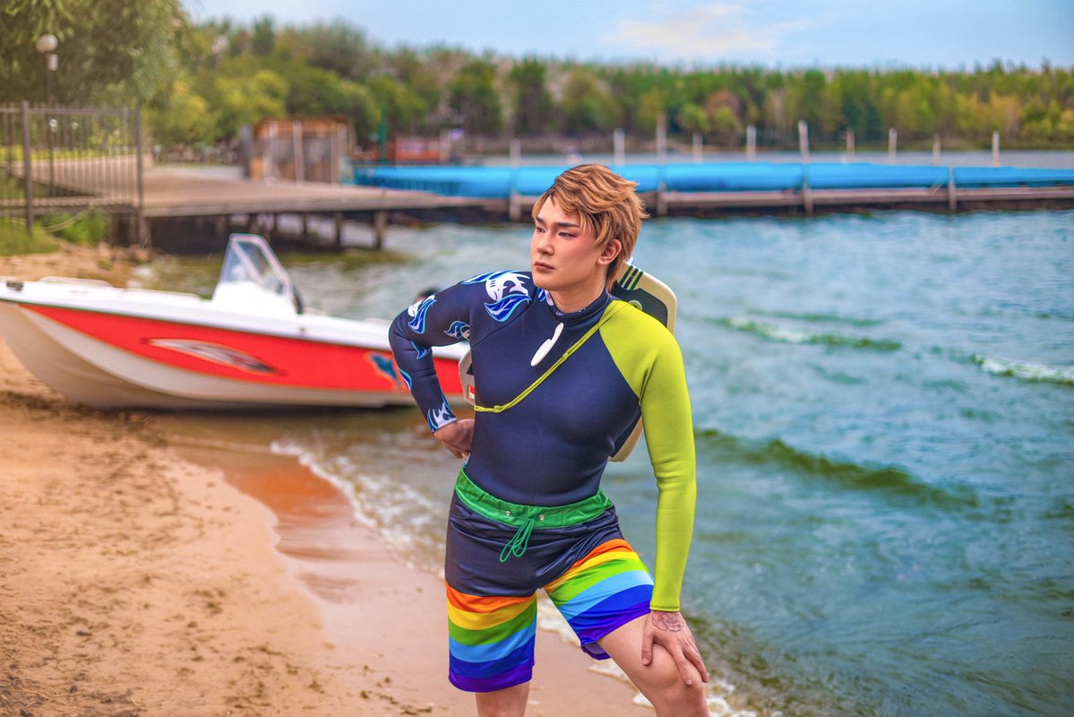 tiger_auau's tweet photo. Jake Park - Surf Survivor

Cosplay by @tiger_auau 

It was actually rainy that day but that was a good thing because there were no ppl on the beach and also someone left their boat there which was kinda perfect for the background

@DeadbyDaylight https://t.co/yByHN7g8aW