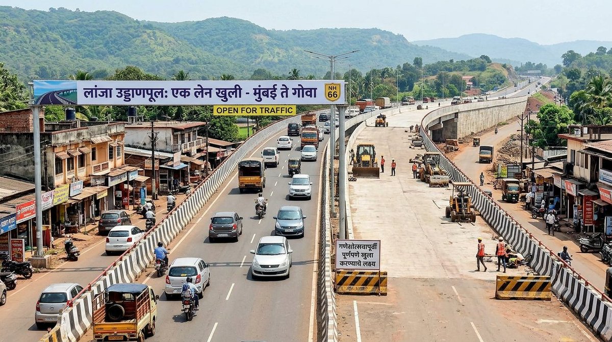 DigiKokan's tweet photo. लांजा उड्डाणपूल वाहतुकीसाठी खुला 
मुंबई गोवा लेन सुरु ; दुसरीही लवकरच 
#mumbaigoahighway #ratnagirikar❤️ #lanja
               https://t.co/bdZLY8i7wW https://t.co/L68UsIkA3Q