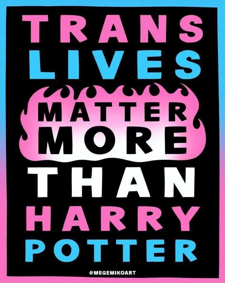 daniellismore's tweet photo. Jk Rowlings Harry Potter money is going to a lot of money to sue the NHS because JK Rowling is obsessed with transgender people. Don’t feed the billionaire fascist. https://t.co/YQ7cu2RTTw