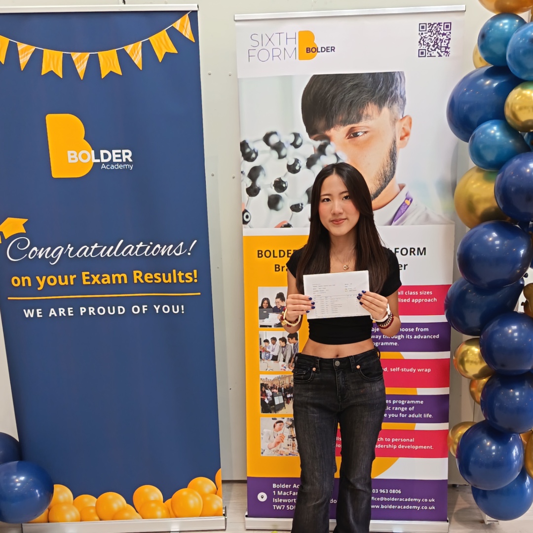 Brilliant results for Maria who achieved four fantastic Grade 9s in Maths, Science and Religious Studies, alongside an excellent collection of Grades 8 and 7 across her other subjects.
 
Well done Maria.
 
 #GCSEresults&nbsp; #ResultsDay2026&nbsp; #BolderAcademy&nbsp; #ProudToBeBolder Image