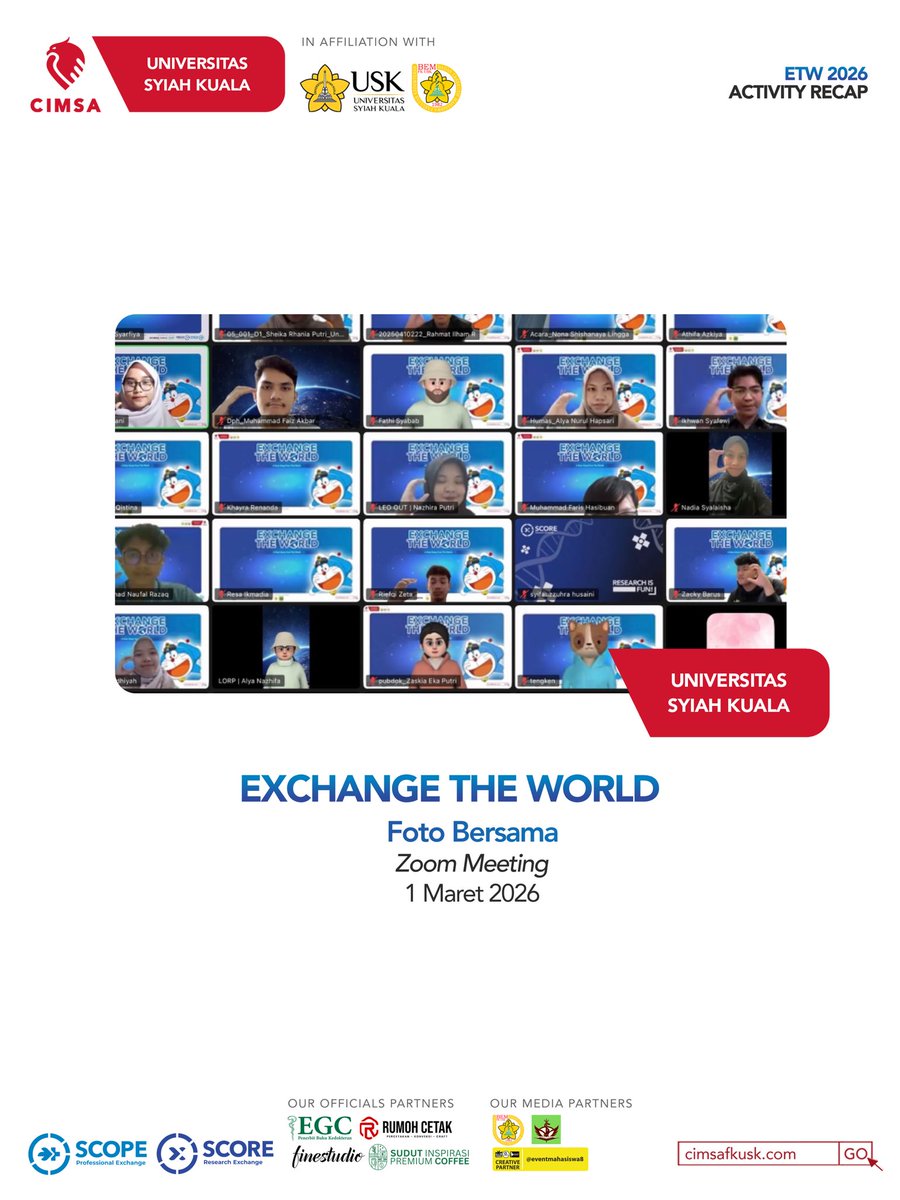 cimsafkusk's tweet photo. ✈️ [POST-EVENT: EXCHANGE THE WORLD] 🗺️

Greetings, CIMSA! ✨

What a day of global dreams, shared stories, and bold first steps 🌏🤍
With Exchange The World guiding every moment, our journey has come to a close, leaving behind new perspectives, growing courage, https://t.co/i6d5TRjJ61