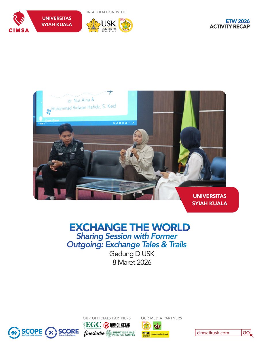 cimsafkusk's tweet photo. and aspirations that now feel closer than ever ✈️✨

Our deepest appreciation goes to our speakers, the mentors who shared their clinical and research exchange journeys and opened our eyes to global opportunities; to the Organizing Committee, https://t.co/zX3KIdaQTd