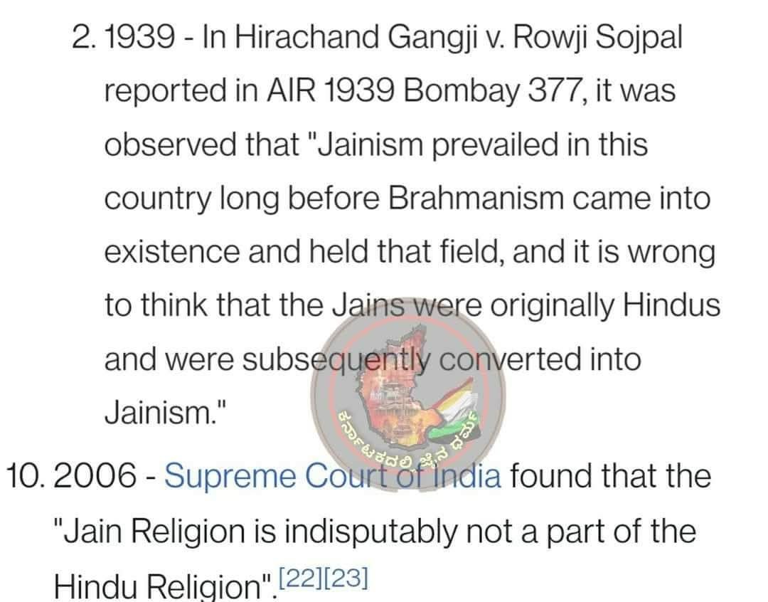 sarpame's tweet photo. Jainism is not a part of Hinduism
Just posting it once again as people tend to forget https://t.co/kUviBe4IlM