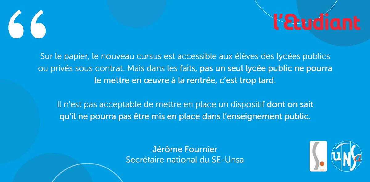 SE_Unsa's tweet photo. @jeromef212, secrétaire national du SE-Unsa, dans l’Étudiant à propos des cursus bilingues en langue régionale dans les lycées publics.

Lire l’article 👉 https://t.co/WSMHvrXfZb https://t.co/Lz8iqfKAn4