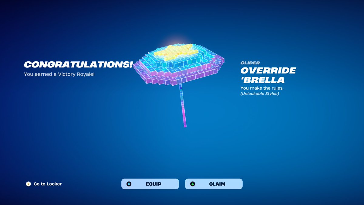 XWOXLF's tweet photo. This winning Umbrella is top tier @Fortnite https://t.co/MJKmdcSor1