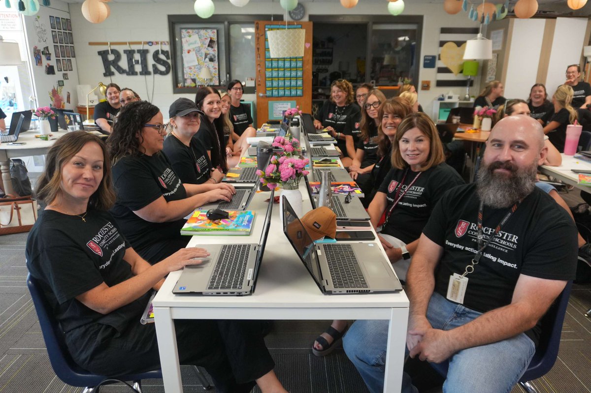 rochcommschools's tweet photo. Professional development and collaboration to start the school year. #RCSpride https://t.co/qqKhWD4zj1