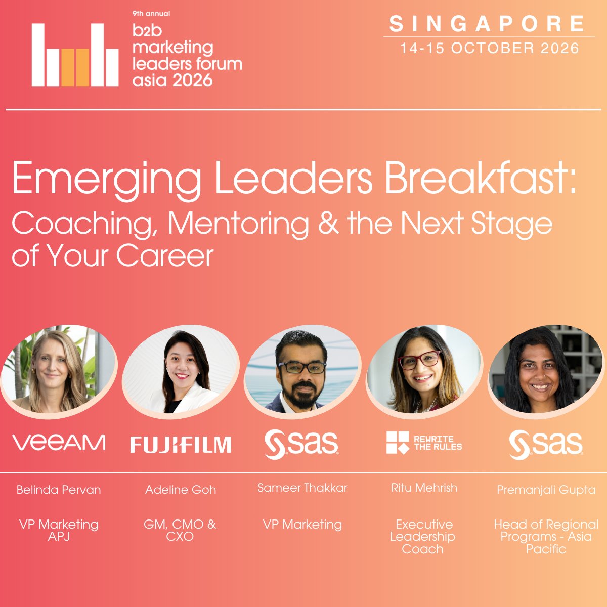 SASAsiaPacific's tweet photo. SAS’ Sameer Thakkar and Premanjali Gupta join fellow leaders at #B2BMarketing Leaders Forum Asia 2026 to explore mentorship, coaching, executive presence and navigating the leadership journey. 

Learn more: https://t.co/BjMShY1Q35

#B2BMktgAPAC https://t.co/jqENReXAzv