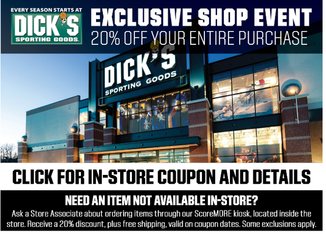 AAABlueJackets's tweet photo. 🏒 Hockey families—save 20% on your ENTIRE PURCHASE at DICK’S Sporting Goods!

📅 August 21–24
📍 Polaris House of Sport only
📱 Show the coupon at checkout

Shop for everything you need for the season:
https://t.co/4LsDPL2LBU https://t.co/hE2u6Zyewr