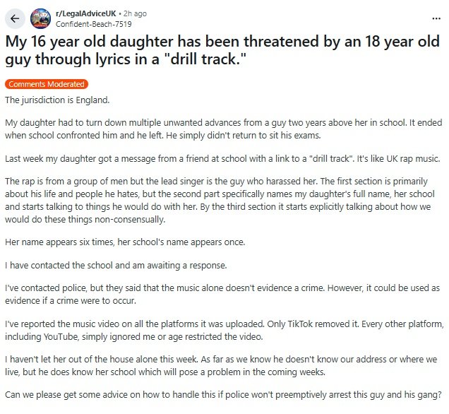 chipping_mr's tweet photo. There are genuine campaigns, by those who think themselves moral, to prevent these lyrical threats to kill being used even when a crime is committed. https://t.co/gnNIDsmOeq