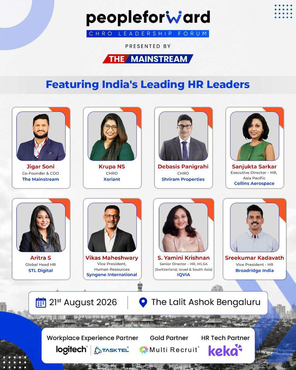 MultiRecruit's tweet photo. Proud to be the Gold Partner for #PeopleForward2026, bringing together India’s leading HR leaders to discuss talent, leadership, workforce transformation, and the future of work.

Looking forward to insightful conversations in Bengaluru tomorrow.

#MultiRecruit #HRleadership https://t.co/7oYpkvZiTy