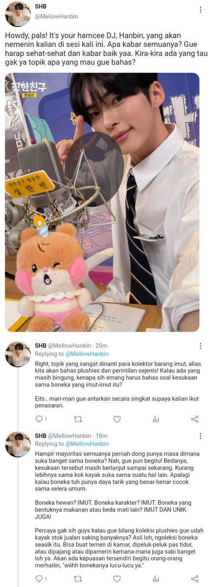 MellowHanbin's tweet photo. HAMCEE SESSION 🎙️ 
Show Me Your Plushies! https://t.co/gTL5MUCbjK