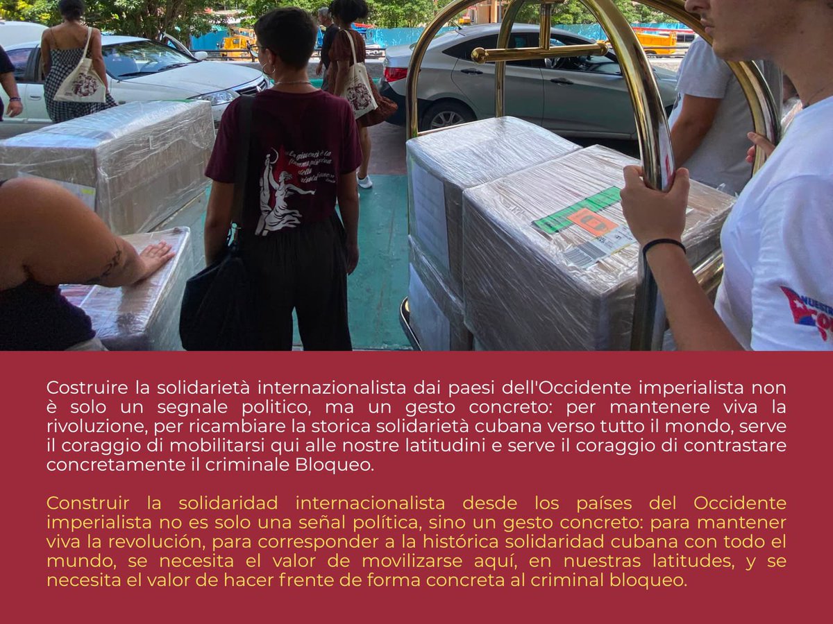 UJCdeCuba's tweet photo. 🇮🇹Las organizaciones italianas Cambiare Rotta y OSA hicieron llegar a Cuba medicamentos y fondos recolectados en escuelas y universidades de toda Italia. Un gesto de solidaridad que desafía el bloqueo y demuestra que nuestro pueblo no está solo. ✊

 #UJCdeCuba #CubaNoEstáSola https://t.co/NykX5k1tXv