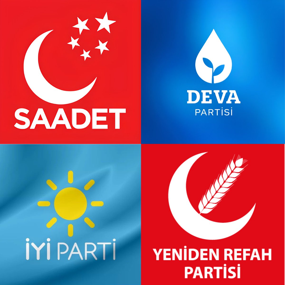 vukuathaberx's tweet photo. İYİ Parti, Saadet Partisi, Yeniden Refah Partisi ve Deva Partisi seçim ittifakı yapacak. (Abdullah Adabaş) https://t.co/gLQr75tCUH