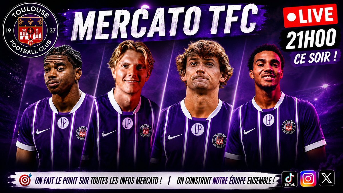 PaulGandner's tweet photo. 🚨 MERCATO TFC 💜
Jørgensen, Odogu, Méthalie, Casseres, Solans👀
Le mercato toulousain est loin d’être terminé !
🔥 Les dernières infos
🎯 Et quel attaquant faut-il encore recruter ?
🔴 LIVE CE SOIR À 21H00 sur TikTok : https://t.co/aw7BRJd7eL
#tefece #toulouse https://t.co/jANZSGe0k8