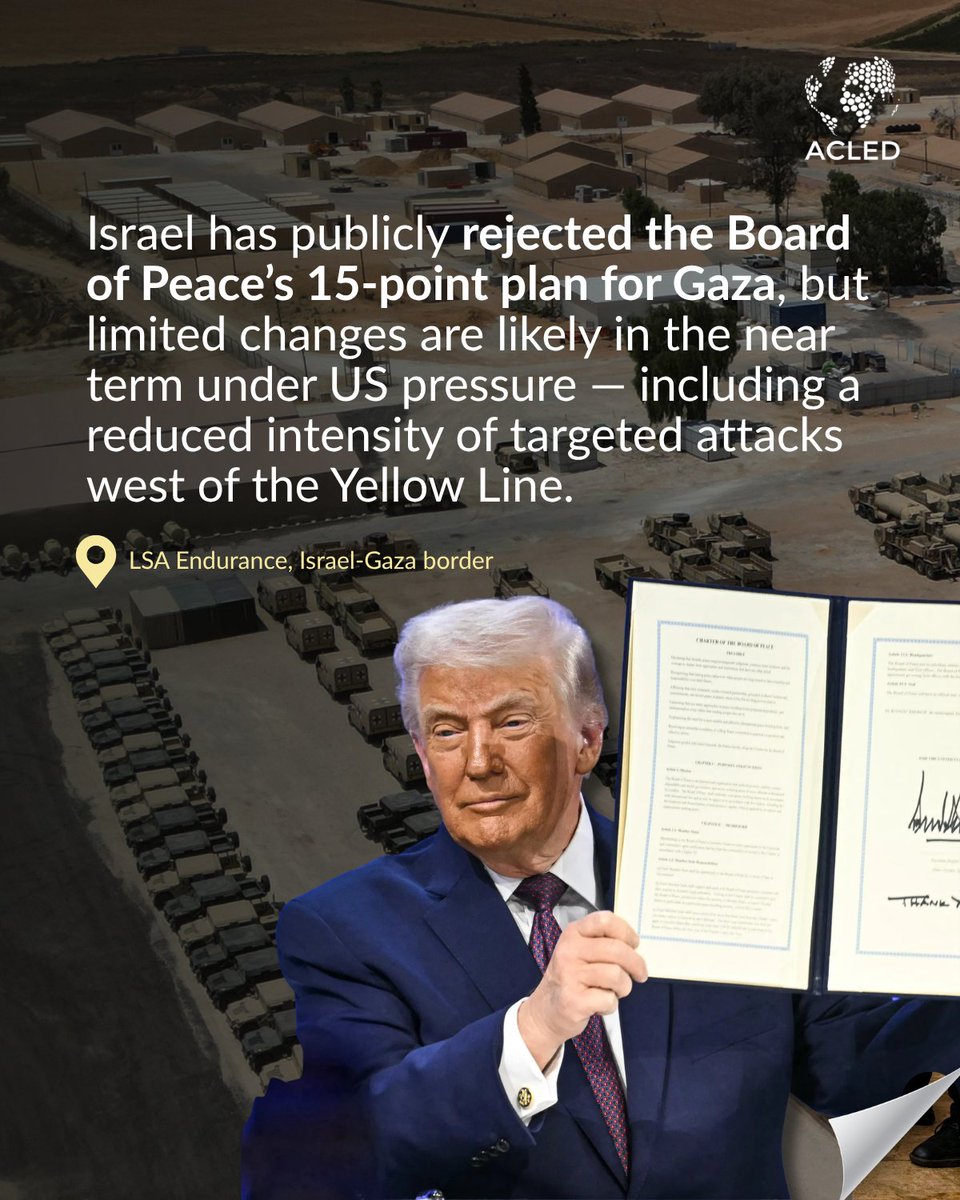 ACLEDINFO's tweet photo. Could US pressure lead Israel to make limited concessions in #Gaza? Explore: https://t.co/YGbYKPp6DJ https://t.co/ih3MMG93Ky