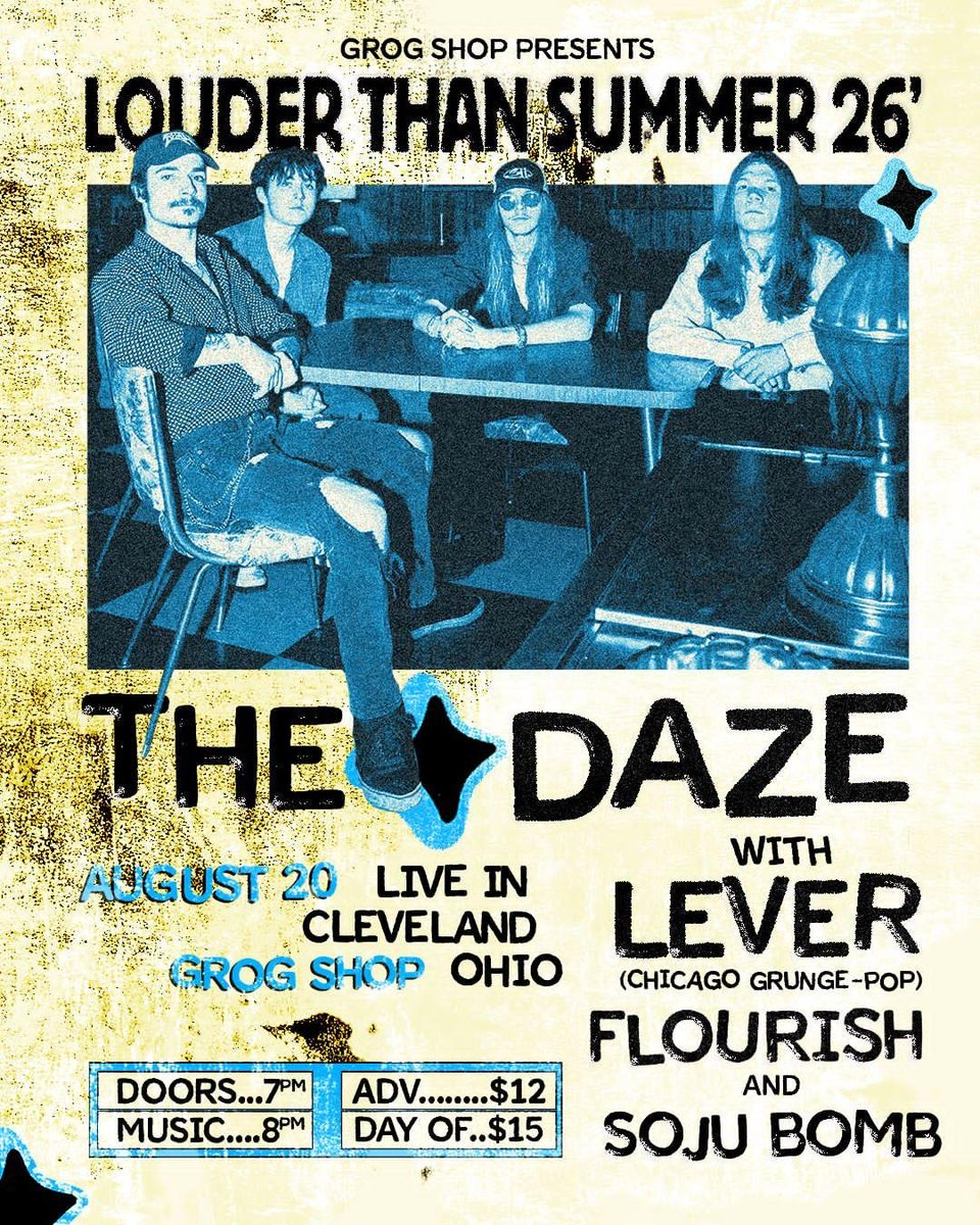 LeverBand's tweet photo. Cleveland! We will see you tonight at @thegrogshop with @thedaze.band, @flourish_music and @soju_bomb_ 🤘

Music at 8pm 🎸 
.
.
#leverband #rocknroll #RockMusic #silverchair #Cleveland https://t.co/c1P2HsCcH9