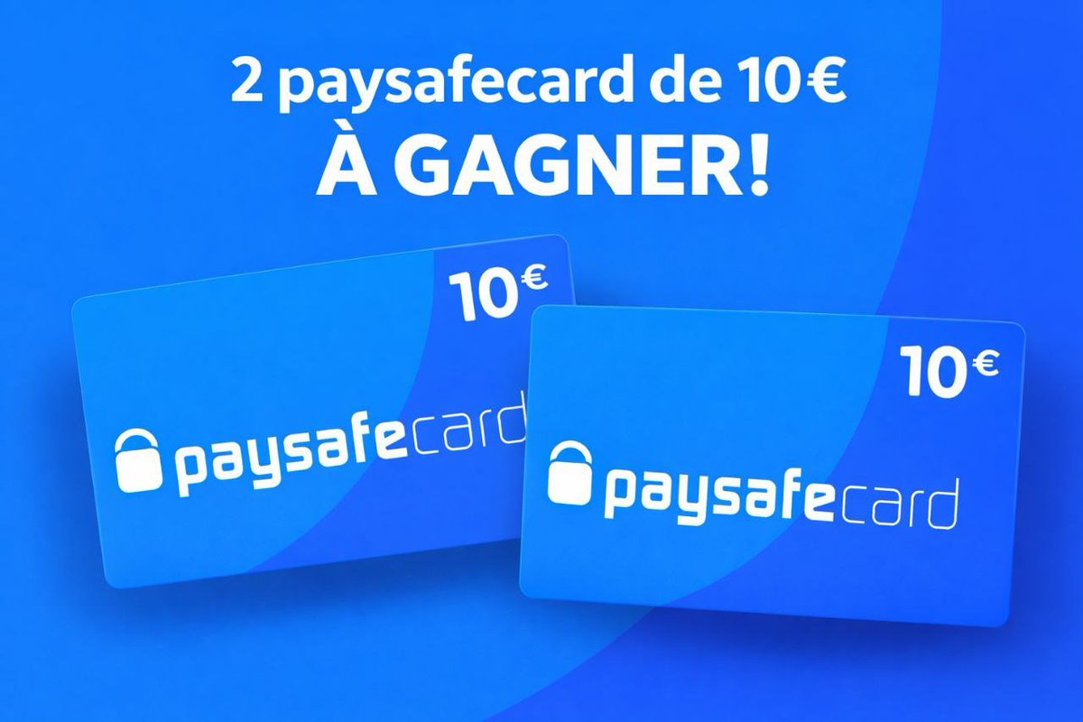 Cactuuspronos's tweet photo. JEU CONCOURS 🎁 DEUX PAYSAFECARDS DE 10€ A GAGNER ( 2 GAGNANTS ) 💸

POUR PARTICIPER C’EST SIMPLE !

👉 ME FOLLOW

👉 RT + LIKE ♻️❤️

Tirage au sort 22/08/2026⏳

#TeamParieur #Giveaway https://t.co/cihOwe413T