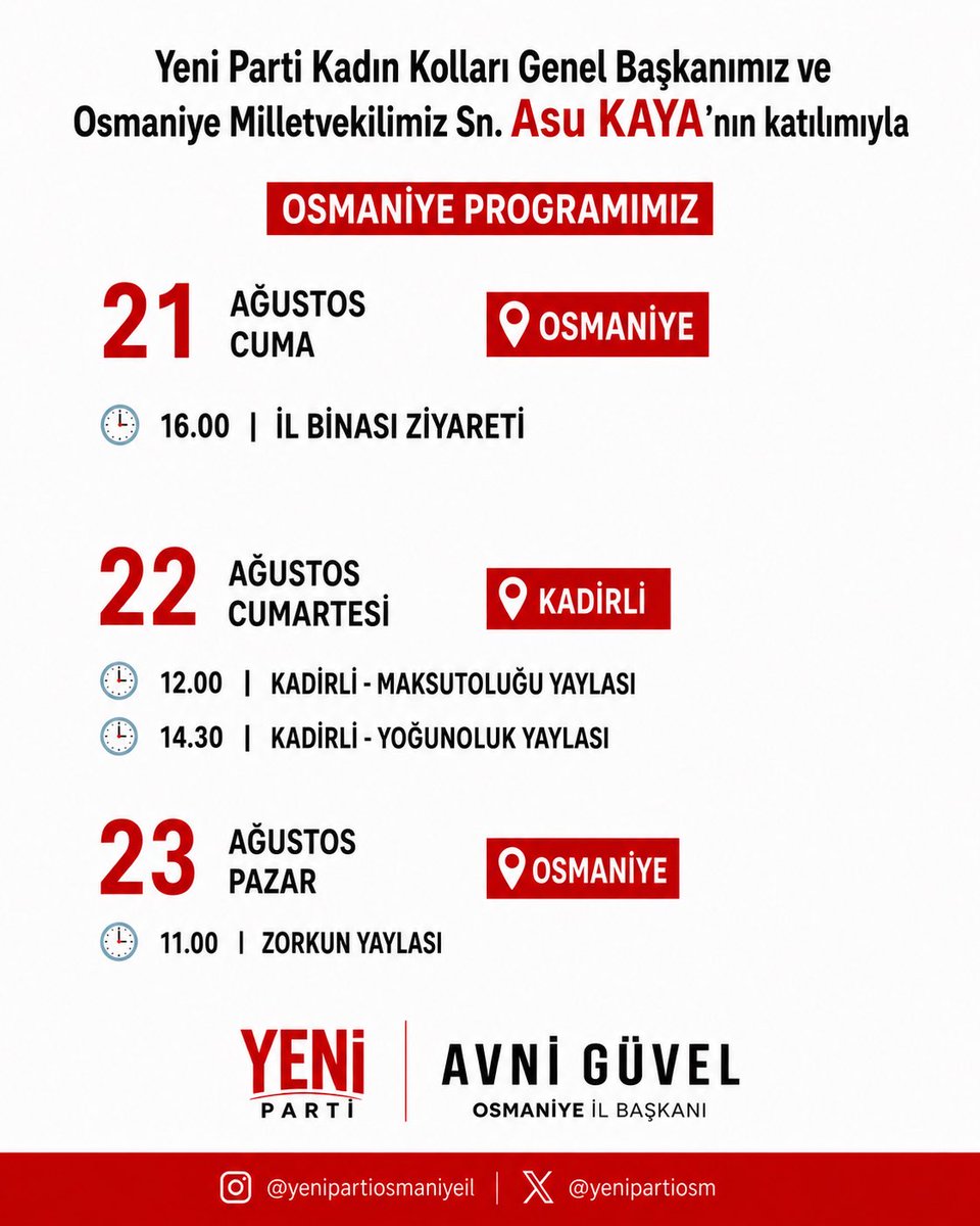 avniguvel's tweet photo. YENİ Parti Kadın Kolları Genel Başkanımız ve Osmaniye Milletvekilimiz Sayın Asu Kaya’nın katılımıyla Osmaniye programımız. https://t.co/6dvjztWziv