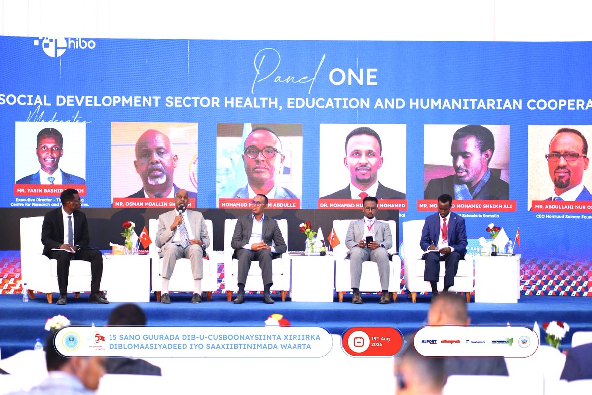 yaaska1988's tweet photo. It was an honor to moderate the Social Development panel at the event commemorating the 15th anniversary of the renewal of Somalia–Türkiye relations. I extend my sincere thanks to all the panelists for their participation and valuable contributions to the discussion. https://t.co/MEK7kEfvZl