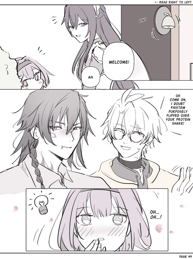 wwuphai's tweet photo. [I got hired by my 2D husband?!] myph      
-The Deliverer 
pages46~49 https://t.co/UMIsCWAs8d