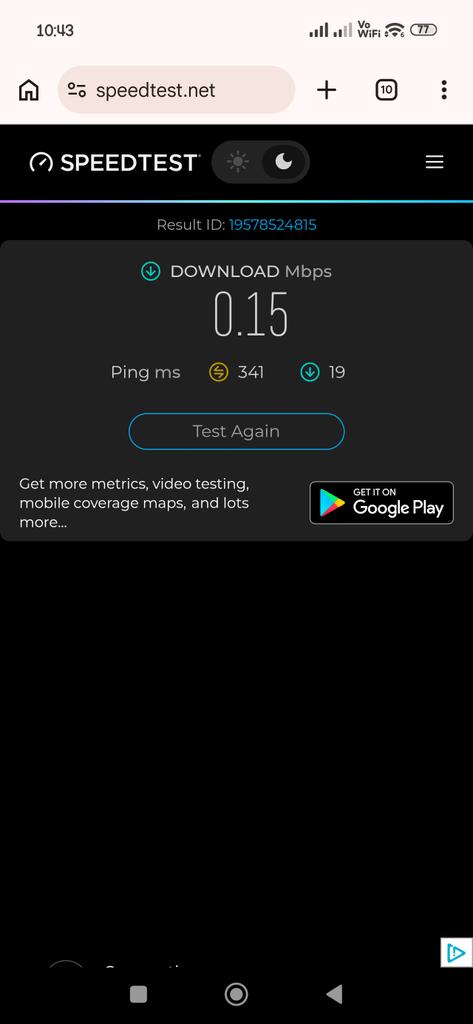 AnaRazon's tweet photo. @PLDT_Cares PLDT ano na?! Hindi makatarungan yang result na yan. Sobrang bagal ng internet connection namin kahapon pa! Hindi magamit ang internet na yan, mas mabagal pa sa pag0ng eh! Kainis!! https://t.co/cqMtABGd9q