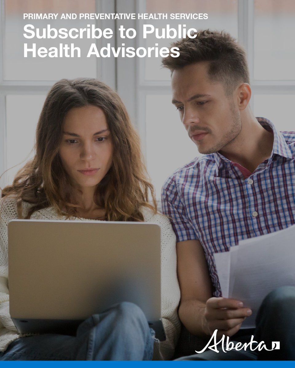GoAHealth's tweet photo. Did you know you can subscribe to receive Public Health Advisories?

Public Health Advisories provide timely updates about current and ongoing health and safety issues that may affect Albertans. 

Subscribe here: https://t.co/jRRUymexvS https://t.co/xmDMqcQm8L