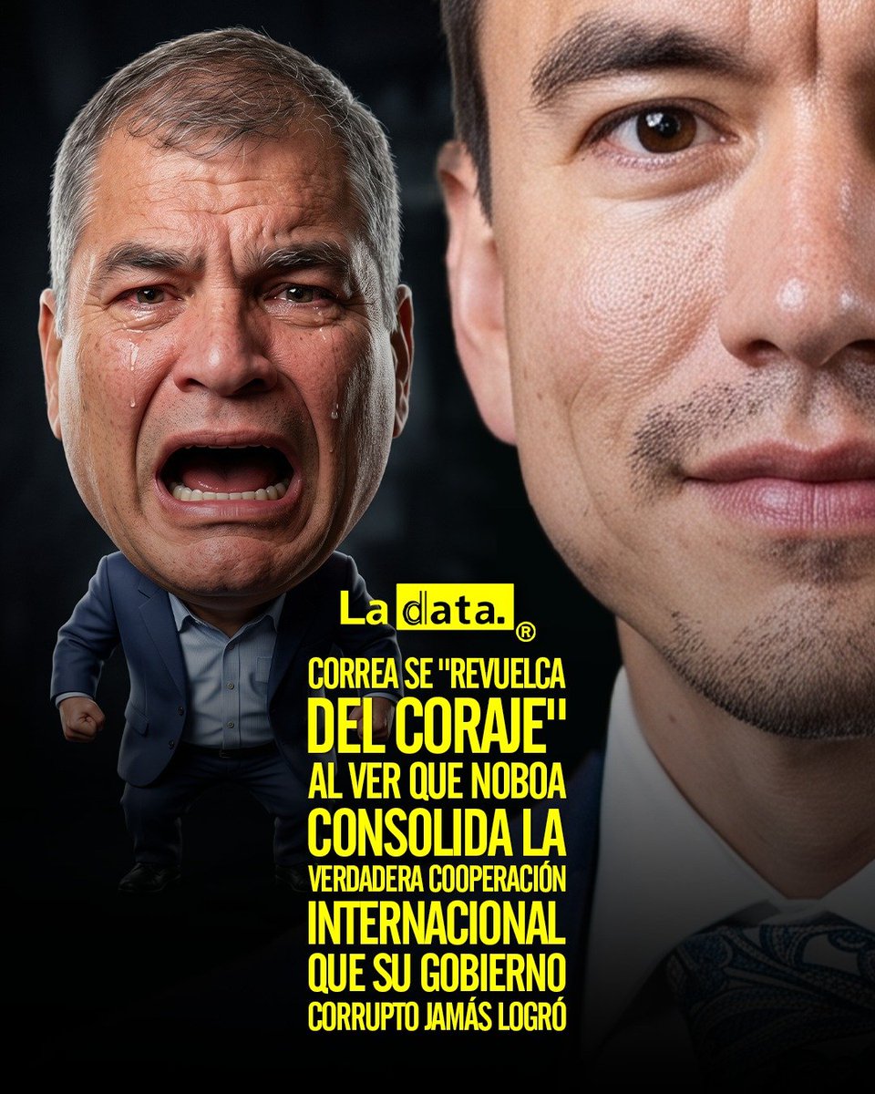 ladataec's tweet photo. #Tendencia ​Correa se "revuelca del coraje" al ver que Noboa consolida la verdadera cooperación internacional que su gobierno corrupto jamás logró 

Mientras el prófugo Rafael Correa se revuelca desde el exterior, intentando minimizar con ataques patéticos la exitosa cooperación bilateral y el encuentro de alto nivel que Daniel Noboa consolida en China demostrando que lo único que sabe hacer es figuretear y destilar odio porque la ciudadanía jamás le creyó, el Ecuador no olvida que su corrupto gobierno jamás trajo financiamiento real desde China ni desarrollo para el país, sino que se endeudó para repartirse el dinero y llevárselo a los bolsillos, dejando una nación sin obras ni futuro, mientras hoy el mundo ve con desprecio su patética desesperación ante el progreso ecuatoriano.

@ladataec 👈

#ladata #TendenciaPolítica #RafaelCorrea  #China
