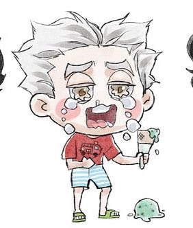 oikawa1001's tweet photo. 10 years later and still spilling your ice cream, bokuto……. https://t.co/9wAwBaasus