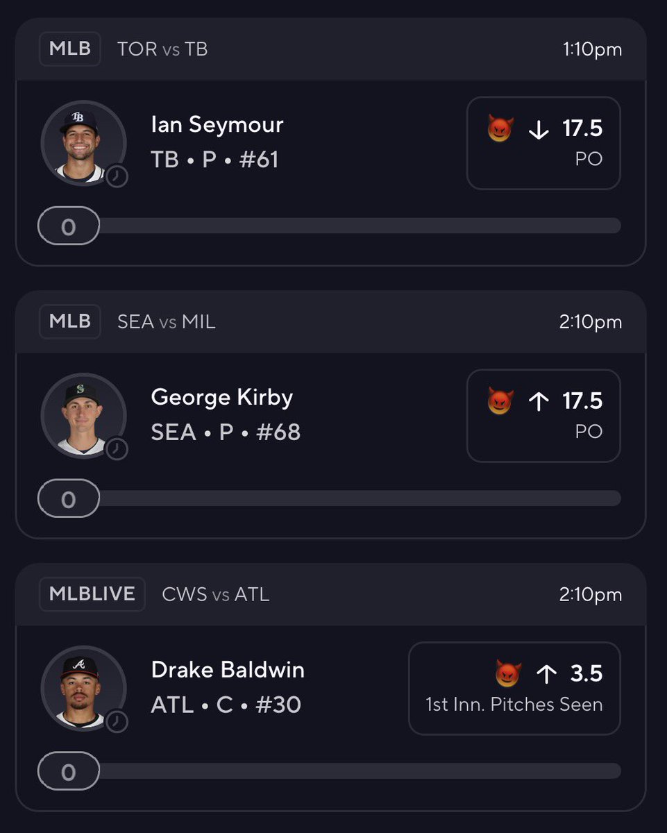 SirypDFS's tweet photo. Y’all on demon time? I’m on demon time.
#MLB #3MAN #prizepicks #underdog #GamblingX #GamblingTwitter https://t.co/KoUf1jIW9C