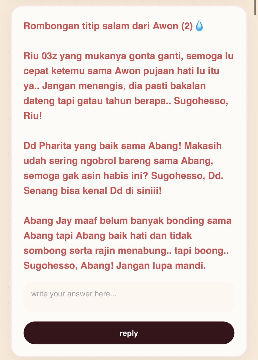 mentorasep's tweet photo. 1. Riwoo orang Garut, Pharita, Jay lagi huhuhu lu itu laku
2. Reyhan nih Han (when yh)
3. Carmen juga nih Men (when yh.2)
4. Adik Ddaengie ada lagi dari outsi lho https://t.co/nBlbfV5jaG
