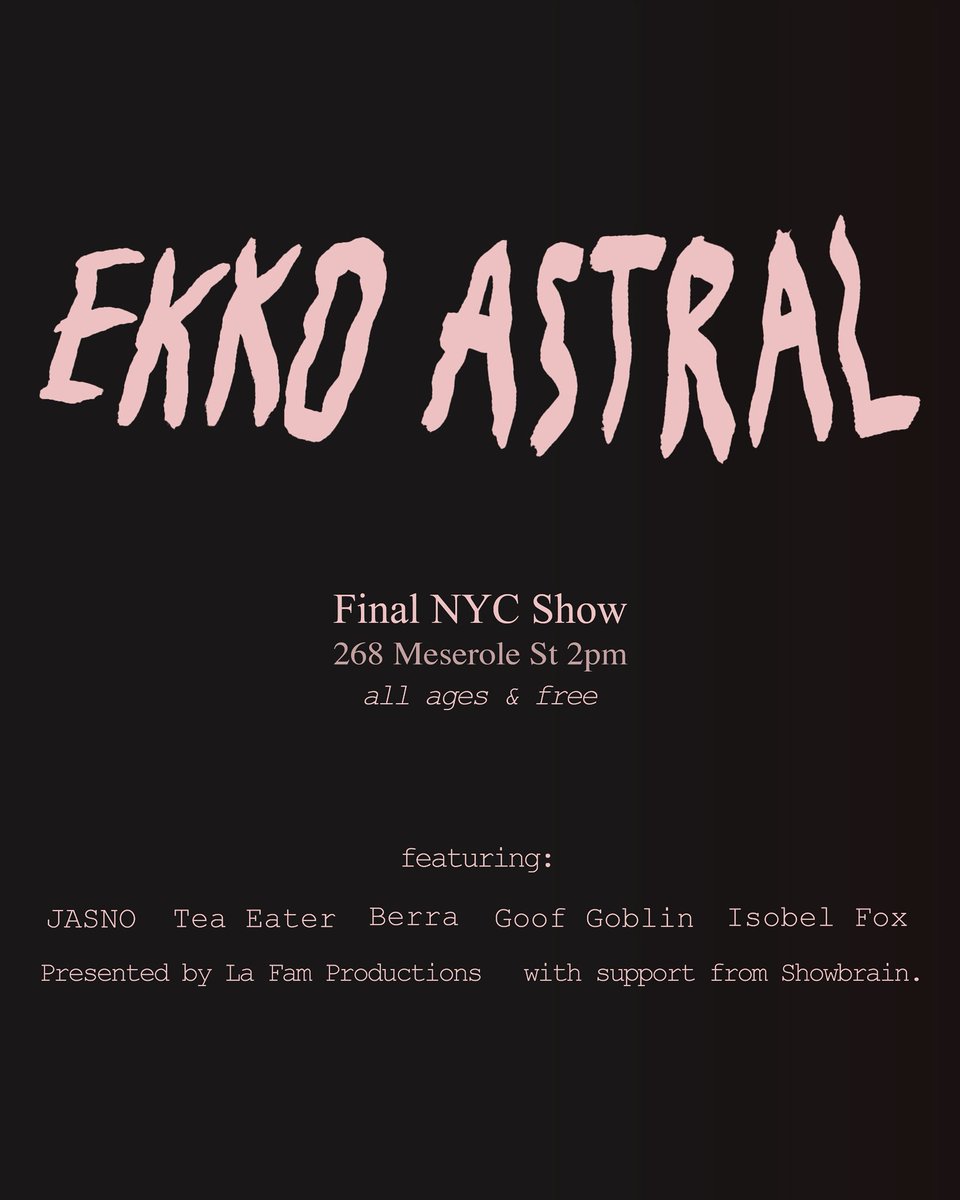 jaeporeon's tweet photo. last ekko shows

nyc this saturday (free)

dc in one week (ltd tix warning)

hope you’re able to join us for a farewell as we move to a new chapter in our lives https://t.co/9MdiNlS3RP