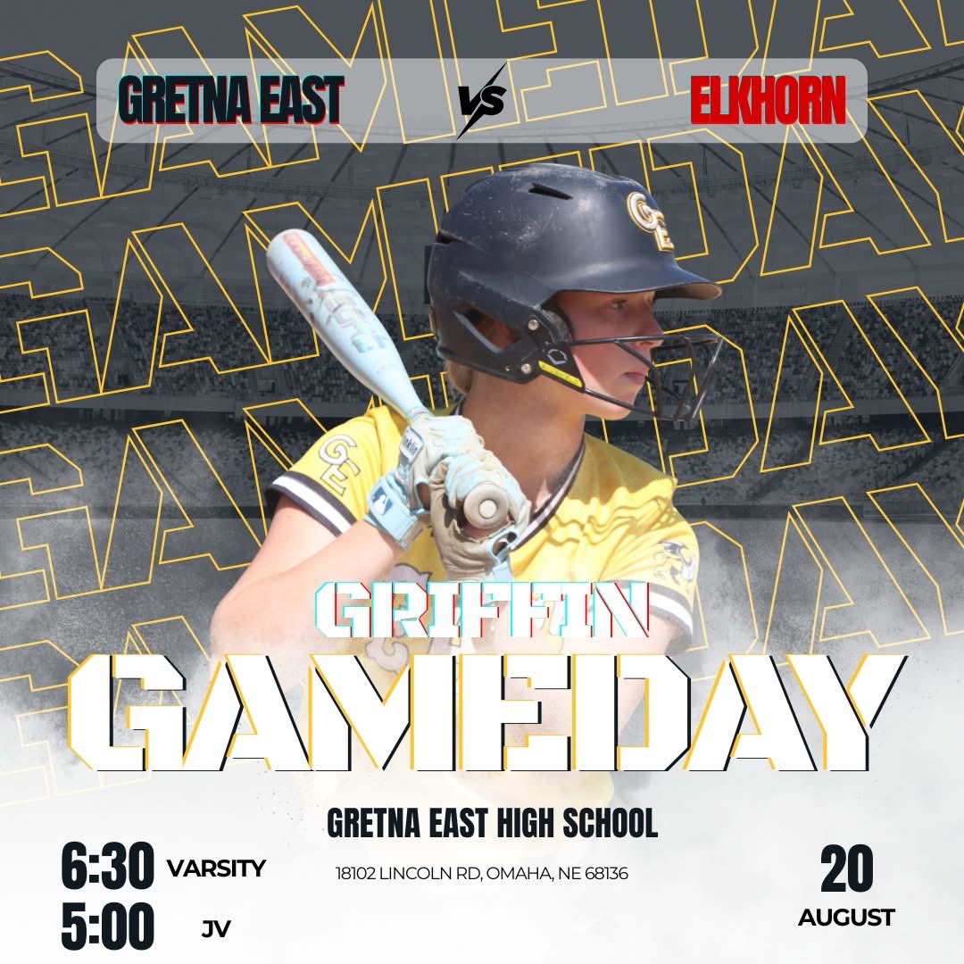 GretnaEastSB's tweet photo. Gameday!!!

5 pm JV
6:30 Varsity https://t.co/oFyMvP0NT8