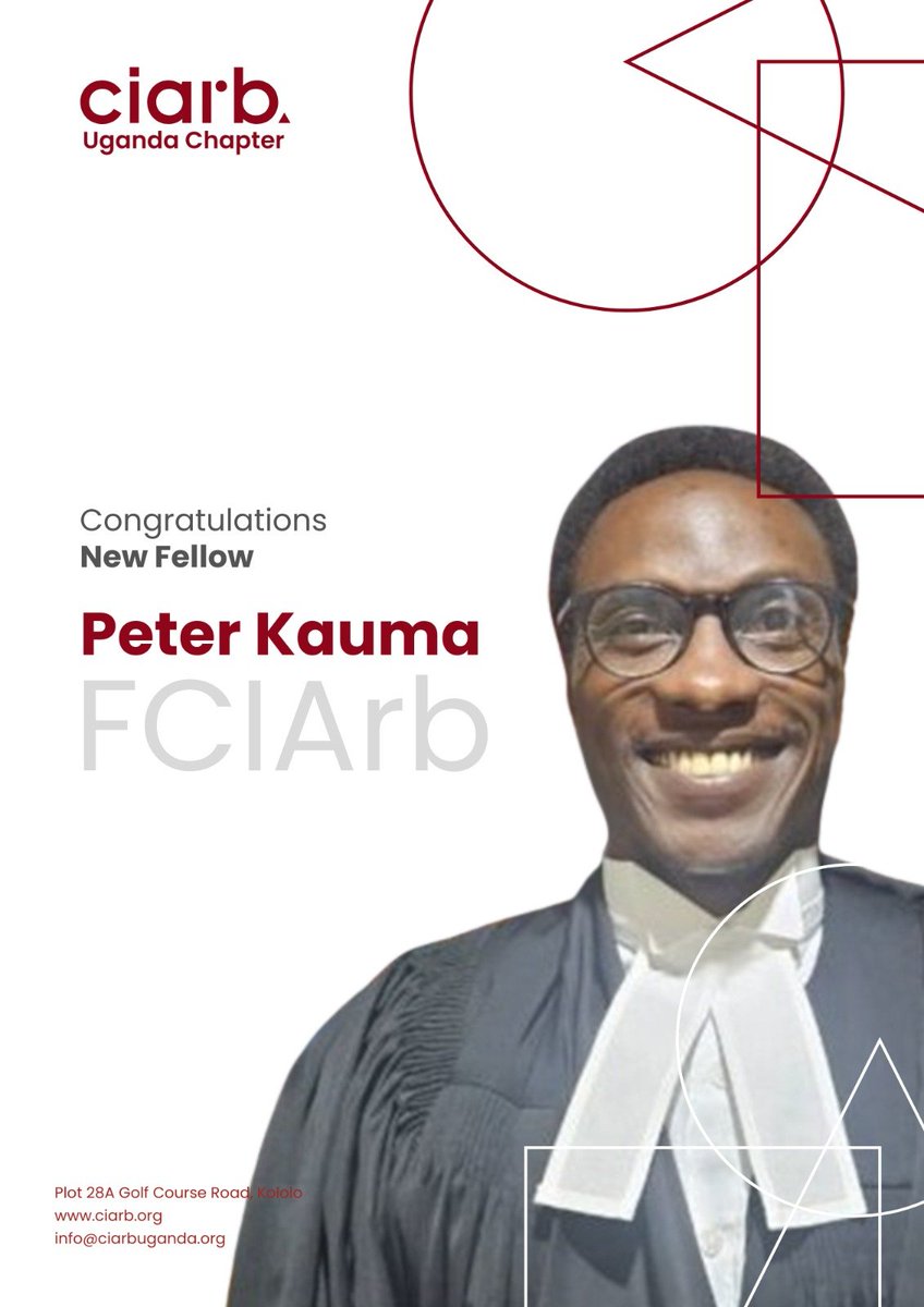 CIArb_Uganda's tweet photo. Fellow Spotlight | Peter Kauma, FCIArb

From complex disputes to landmark transactions, Peter Kauma, FCIArb has built a distinguished career at the intersection of dispute resolution, energy, infrastructure, and finance.

Peter is a Partner at K&amp;K Advocates, where he...(1/5) https://t.co/ZsIxCraNVG