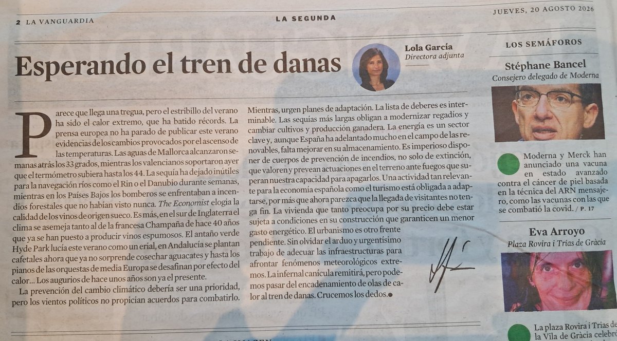 witxi2's tweet photo. Esperando a Godot. Para la directora adjunta de La Vanguardia,  el cambio climático sirve para que Andalucía sea un cafetal y otras perlas. Cuestión de adaptarse. @amturiel @JuanBordera https://t.co/2em0GKocti