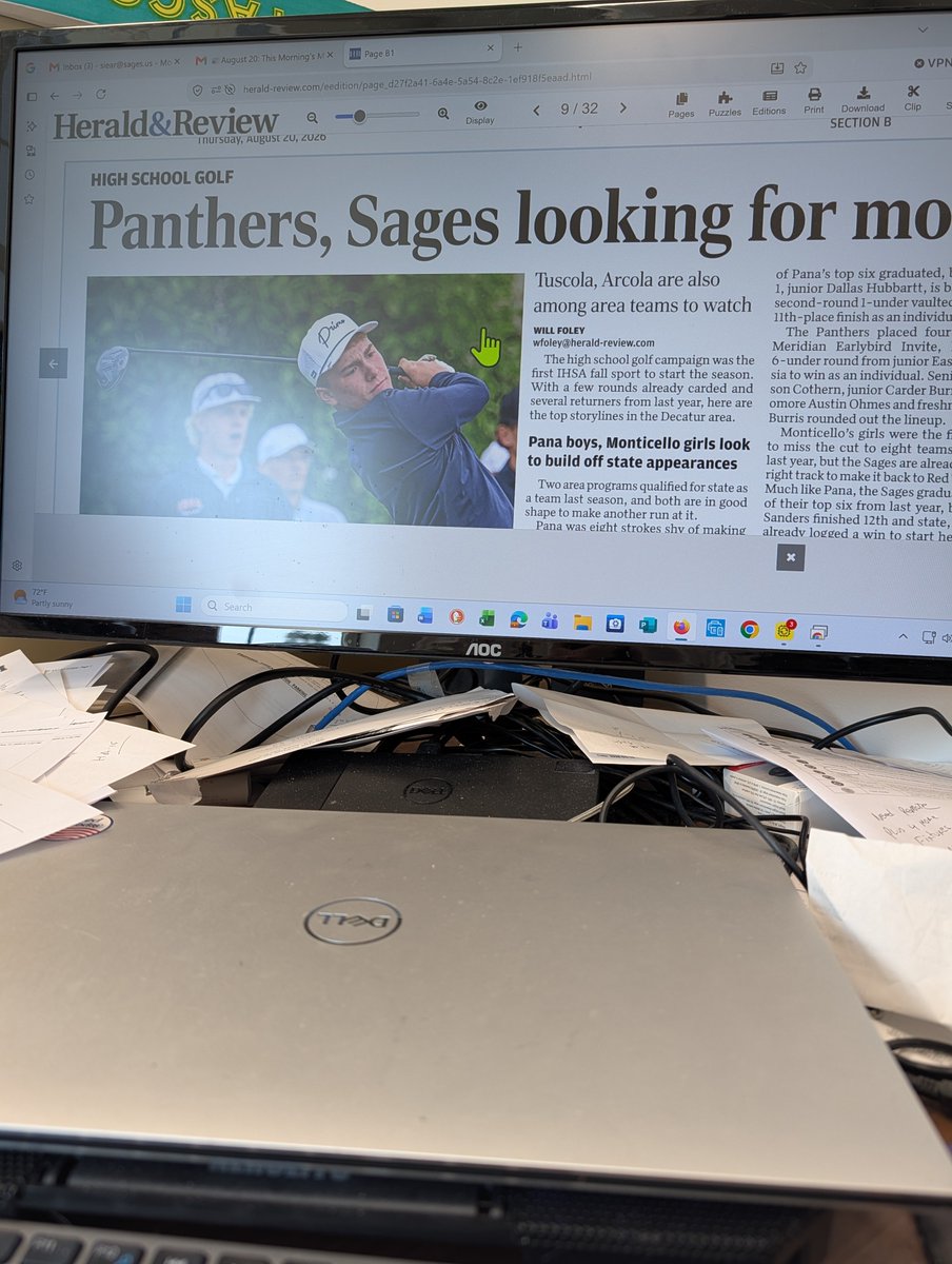 sagestats's tweet photo. @SagesGolf gets ink in today's Herald and Review @hrpreps @SAGEPRIDE @SagesAthletics #GoSages https://t.co/NSfvoGXOiM