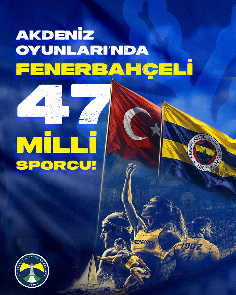 yarinlardernegi's tweet photo. Akdeniz Oyunları’nda Ay-Yıldızlı forma altında ülkemizi temsil edecek 47 sporcumuzla gurur duyuyoruz. 🇹🇷

Tüm sporcularımıza başarılar diliyor, ülkemizi ve Fenerbahçemizi en iyi şekilde temsil edeceklerine inanıyoruz. 💙💛

#FBYD #FenerbahçeliYarınlarDerneği #Fenerbahçe https://t.co/lt9XaHUabu