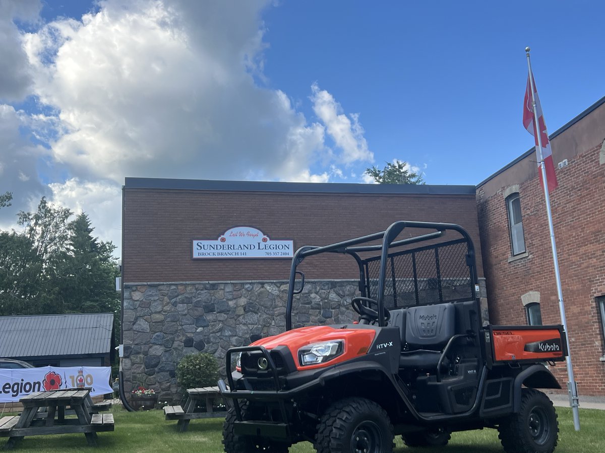 southpointequip's tweet photo. 🚨 You could WIN BIG while supporting a great cause! 🚨

Get your ticket for the Sunderland Legion Branch 141 Elimination Draw for your chance to win a Kubota RTV-X2 or $25,000 CASH, plus $1,875 in additional prizes!

📅 October 17, 2026
🎟️ $75 per ticket
💙 All proceeds support the Sunderland Legion Accessibility Initiative.

Contact one of the organizers on the poster to get your tickets before they're gone!