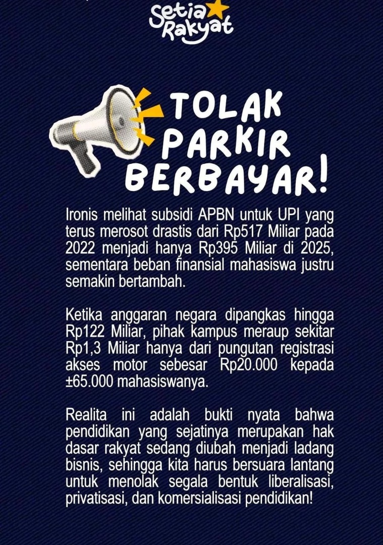 uppifess's tweet photo. di !UPI semuanya jadi serba berbayar ya:( https://t.co/2xq9WmpMSC