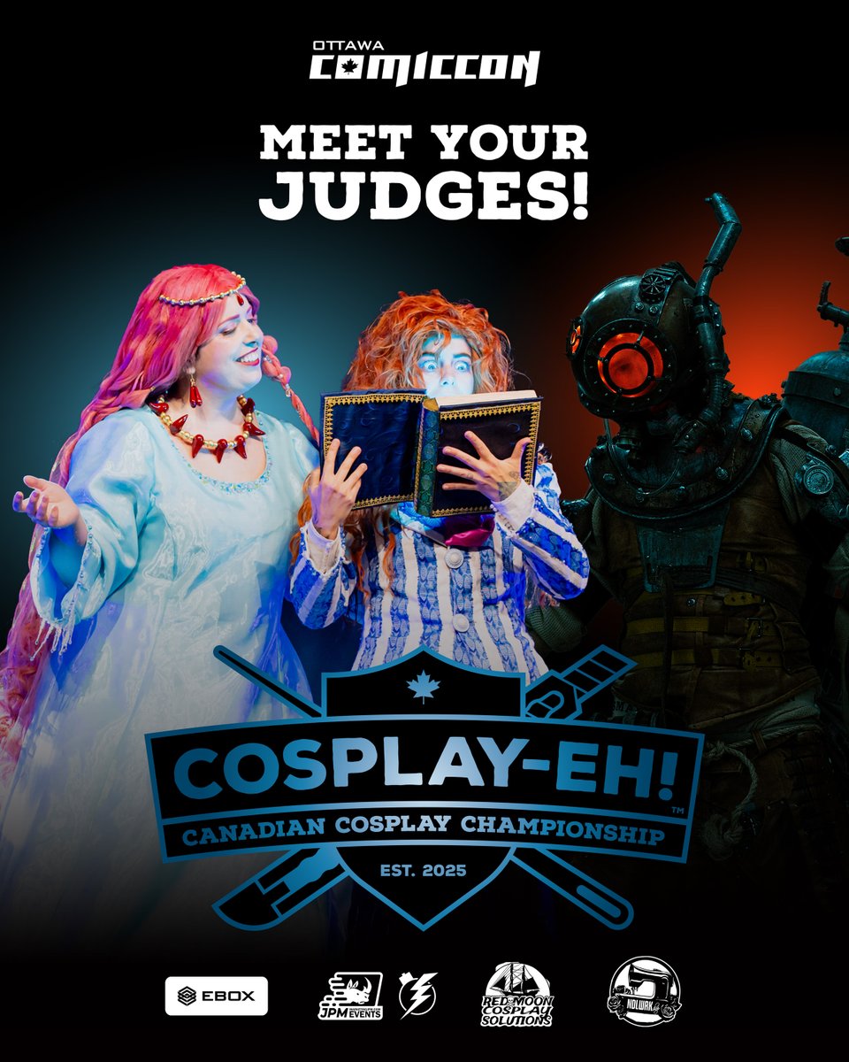 OttawaComiccon's tweet photo. Meet your Cosplay-Eh judges: Team Milligan &amp; Unorthodox Design!

Catch the 2027 Cosplay-eh Selections &amp; the Masquerade on Saturday, September 12 at 7:00 p.m.

#ottawacomiccon26 #cosplay https://t.co/fzlFHGJi8S