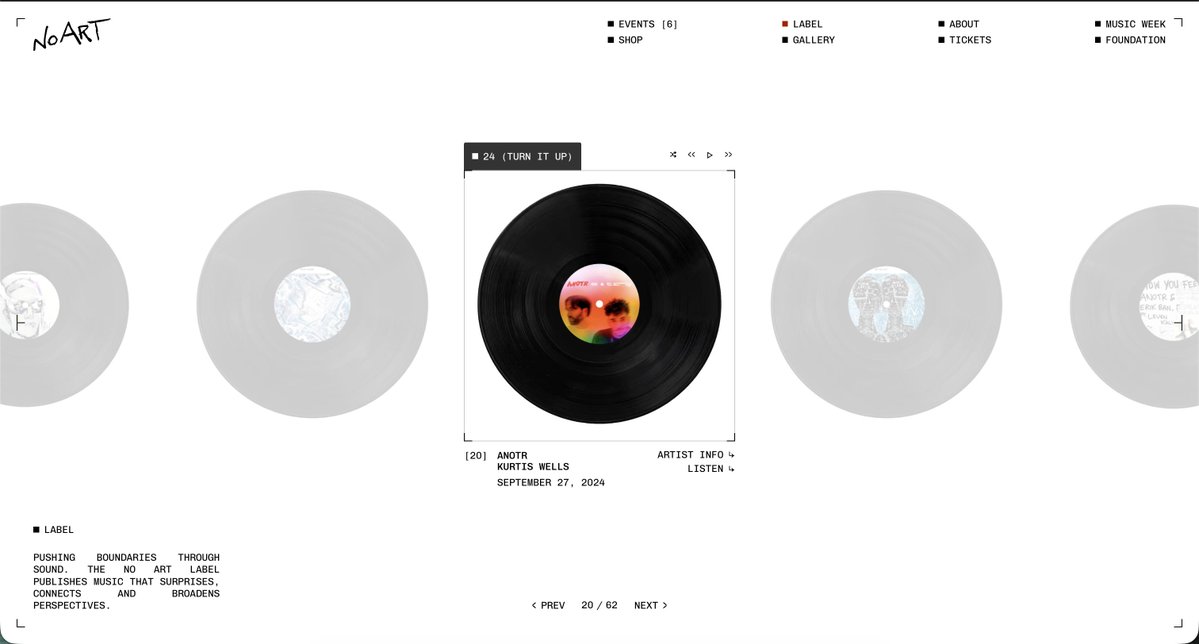 CommArts's tweet photo. WEBPicks: With a new website created by BORING, music festival and entertainment platform No Art’s digital extension fully represents its scope with an interactive globe to find events. https://t.co/3kiO3deqyi https://t.co/8ySBkNYiq8