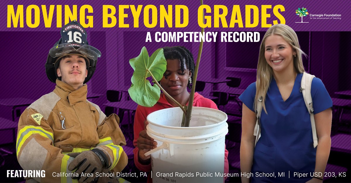 CarnegieFdn's tweet photo. For a century, GPAs were built to sort students, not to show what they can do. We're so thrilled that three systems in our Future of High School Network are rewriting that record: @CalAreaSD, @GRPublicSchools, and @PiperUSD203. Read on and share: https://t.co/lxBhgbBI1i https://t.co/Afkks4LjEL