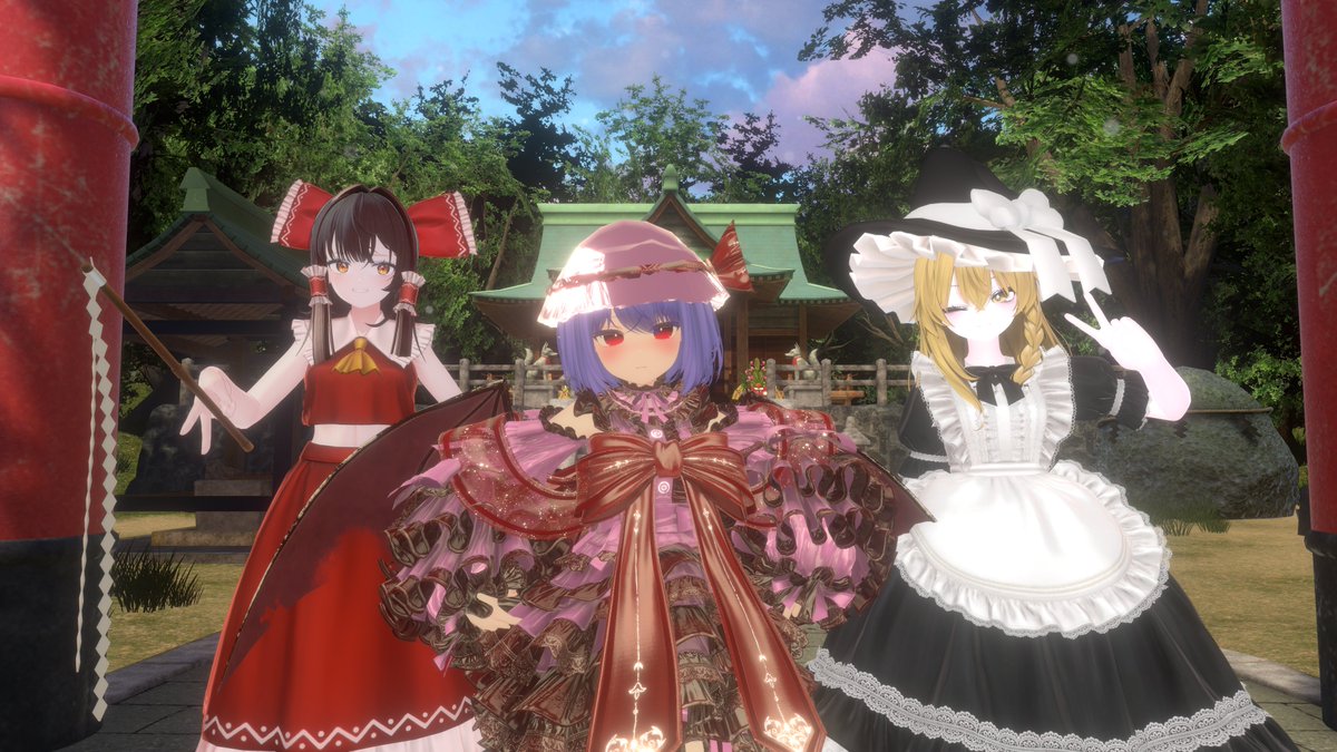 An_vrc42's tweet photo. 東方改変併せ第二弾！
今回は可愛いレミリアと三人で！！！
変わらずハイクオリティなワールドで撮れてとてもとても楽しかったですありがとう～！！！！ https://t.co/JrZPcUORt2