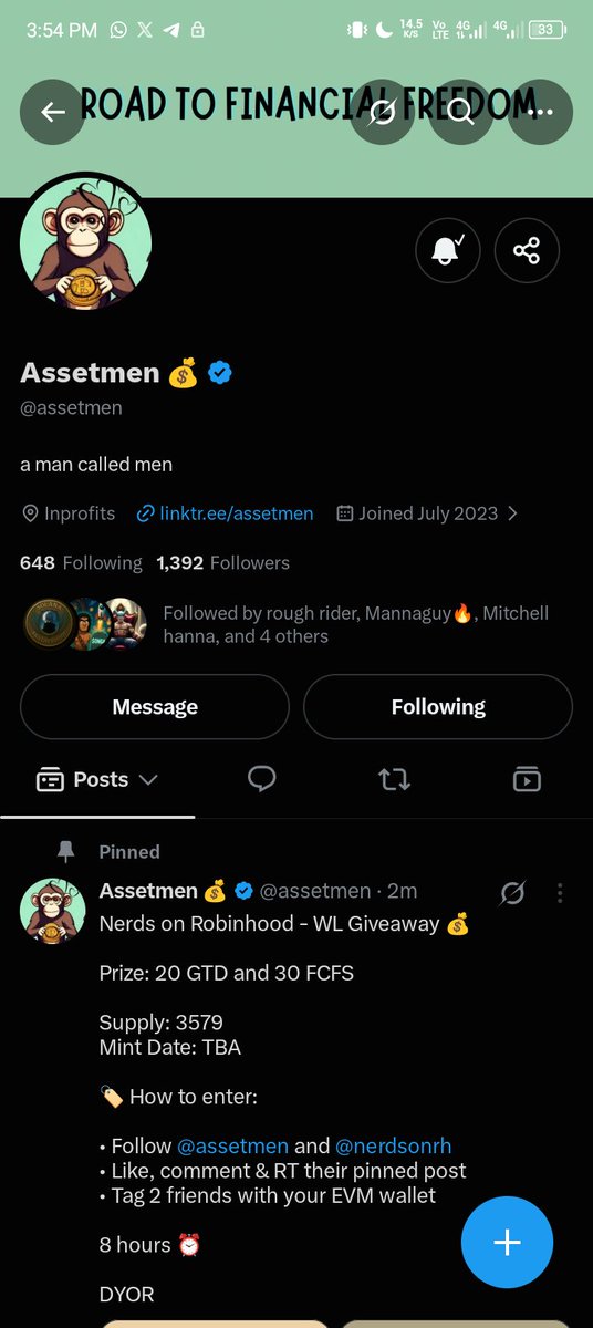 avarzzey's tweet photo. @assetmen @nerdsonrh @Crypto_Pranjal @Cristiano @Mickjayy101 
@HusseinAna121 

All done

0xaA78469E94c573695956BEEea5FFf252861a83cD https://t.co/vyadUa1gSL