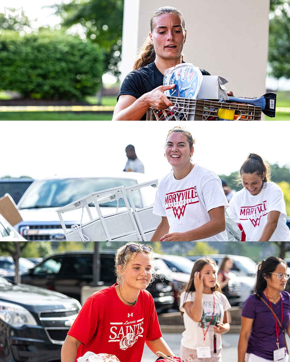 MaryvilleSaints's tweet photo. Welcoming in all the new Saints! 🤗🐾

Several teams were out this morning helping out with @MaryvilleU move in day! 👏🚚

#BigRedM | #OneTeamOneFamily https://t.co/WeIQM6MYmv