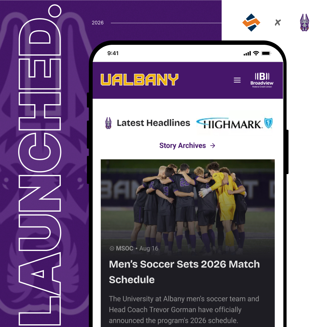 UAlbanySports's tweet photo. UPDATE ALERT 🚨

Our website has a BRAND NEW LOOK!

Featuring a modern visual design, the fully updated platform brings fans closer to their favorite Great Dane teams with faster access to real-time news, game schedules, rosters, live stats, and content 📲

Head over to https://t.co/LB25elQrpb to check out our new layout 👀

🔗 https://t.co/vH5mfXSzEa

#UAUKNOW