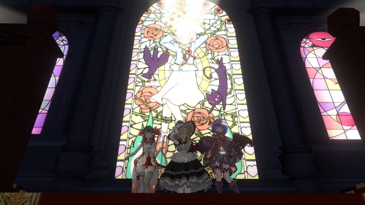 An_vrc42's tweet photo. 東方改変併せ第二弾！
今回は可愛いレミリアと三人で！！！
変わらずハイクオリティなワールドで撮れてとてもとても楽しかったですありがとう～！！！！ https://t.co/JrZPcUORt2