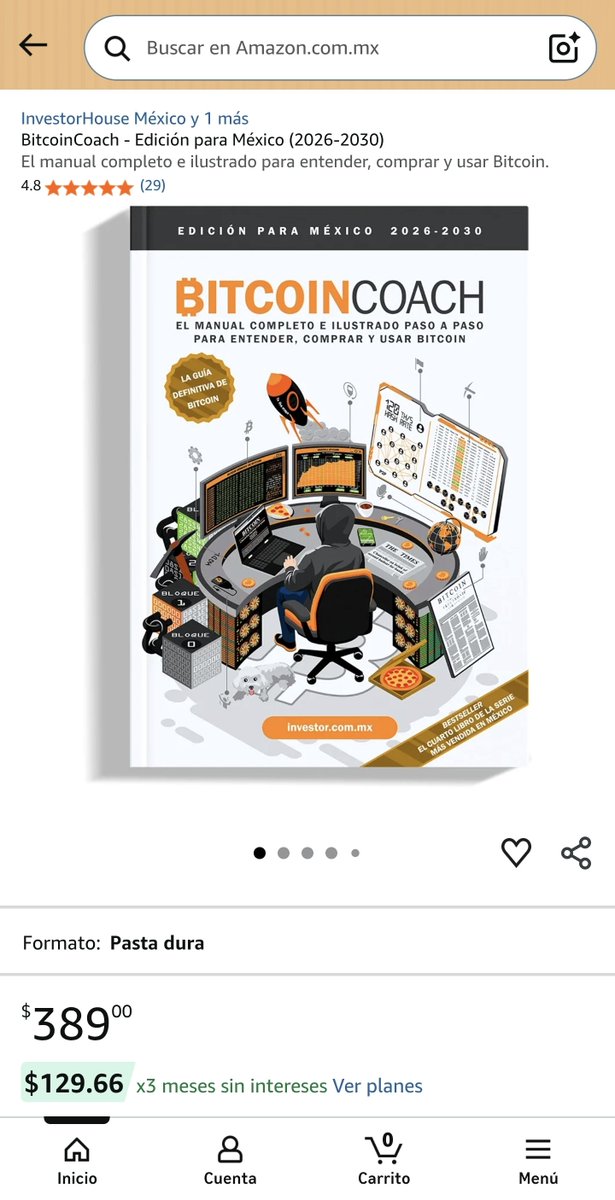 InvestorHouse's tweet photo. El cuarto libro 📙 de la exitosa serie de finanzas, inversiones y negocios de InvestorHouse México: 𝗕𝗶𝘁𝗰𝗼𝗶𝗻𝗖𝗼𝗮𝗰𝗵.

Pídelo por Amazon México: https://t.co/SrmXWRq3Y0 

Un libro a color, ilustrado, y paso-a-paso para entender, comprar y usar 𝗕𝗶𝘁𝗰𝗼𝗶𝗻.

#BitcoinCoach #Bitcoin #BitcoinMexico #BitcoinMX #BitcoinMéxico #BitcoinEnEspañol #BitcoinLatam #ComunidadBitcoiner #Bitcoiners #EducacionBitcoin #BitcoinEducación #AprendeBitcoin #Satoshi #BTC #Bitcoin2026 #Mexico #CDMX #InvestorHouse
