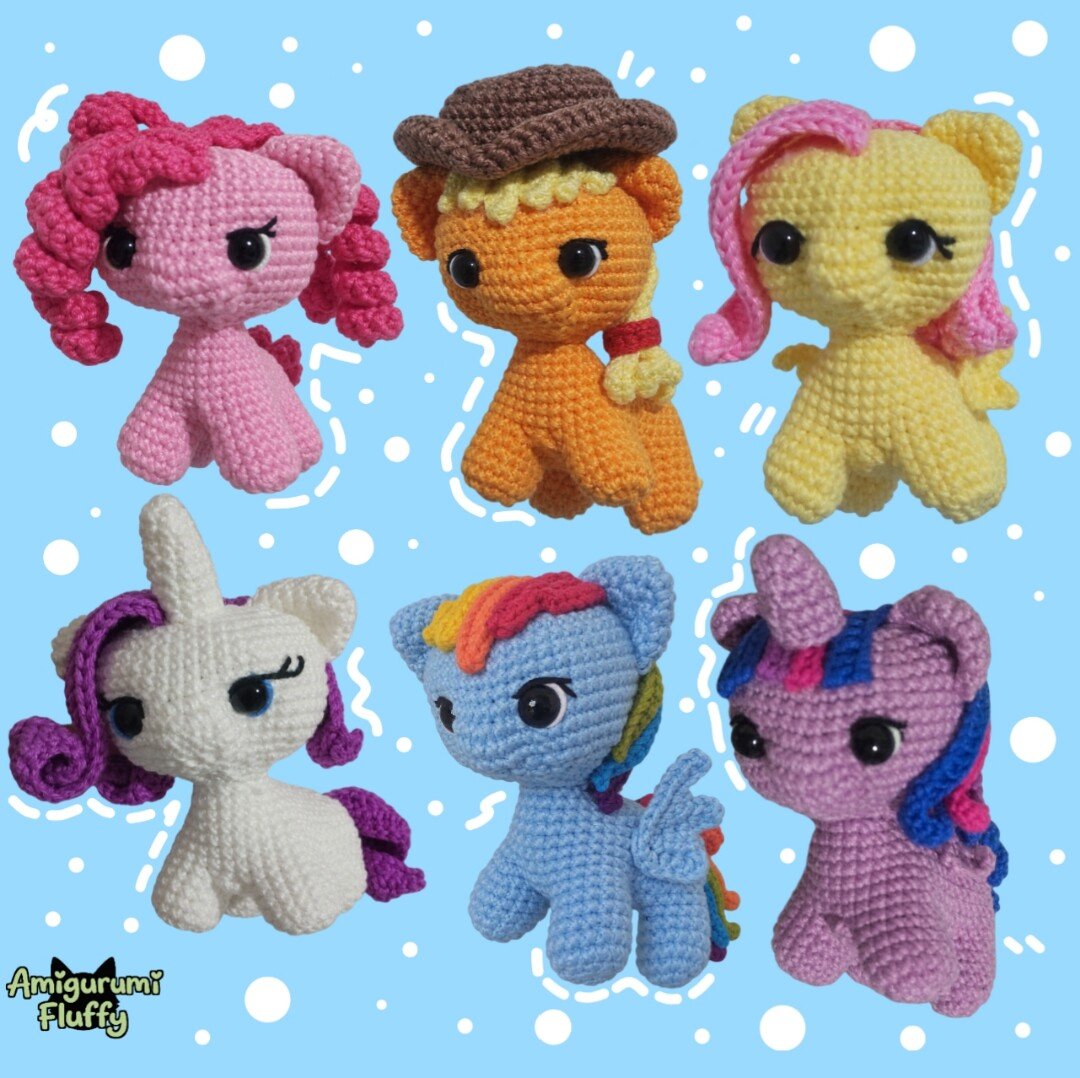 amigurumifluffy's tweet photo. Amigurumis de Pinkie Pie, Applejack, Fluttershy, Rarity, Rainbow Dash e Twilight Sparkle de My Little Pony feitos manualmente! Link para comprar na bio
#amigurumi #croche #mylittlepony #mylittleponycrochet #mylittleponyamigurumi https://t.co/mqNsMGgRKz